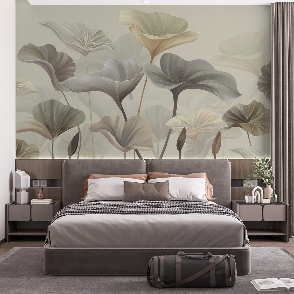 Folhas largas sobre hastes — interior 1