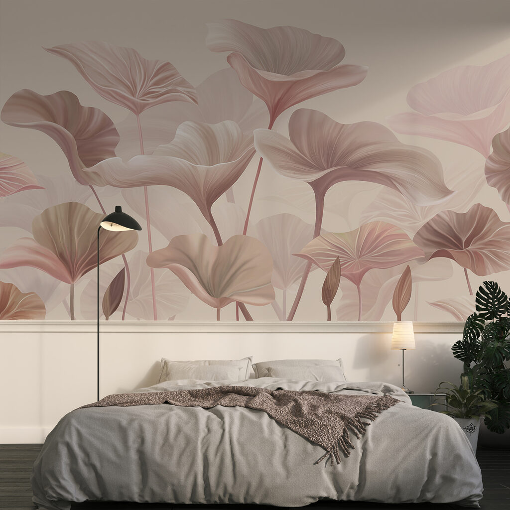 Folhas largas sobre hastes — interior 1