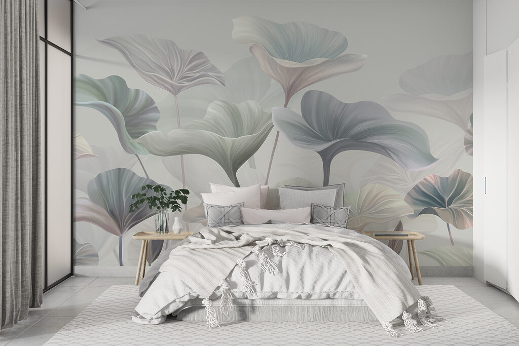 Folhas largas sobre hastes — interior 1
