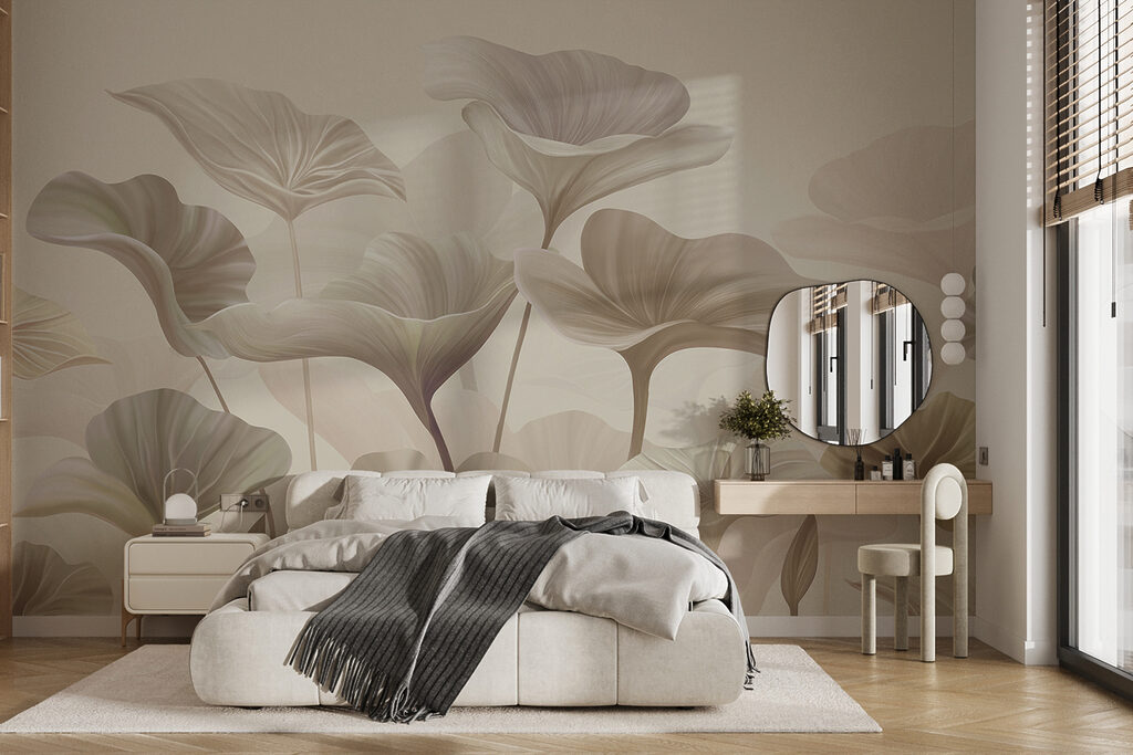 Folhas largas sobre hastes — interior 2