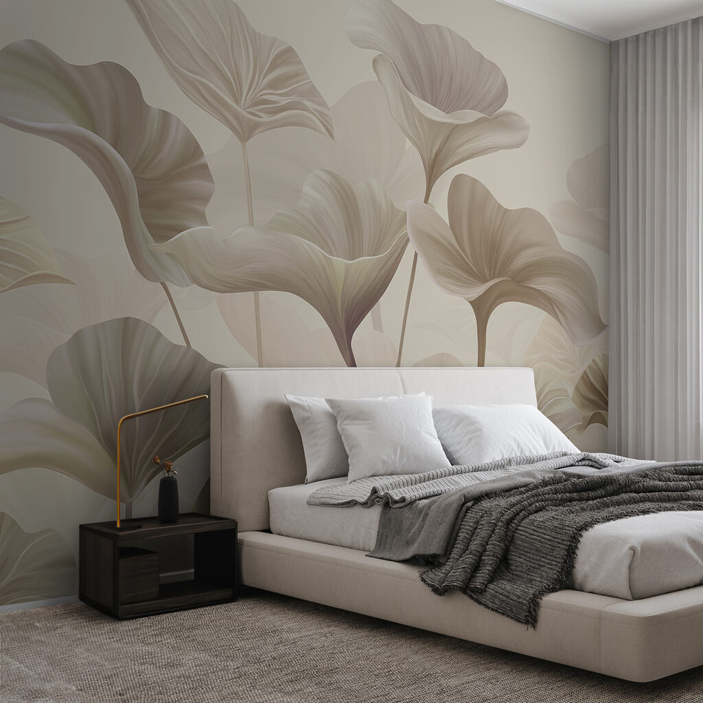 Folhas largas sobre hastes — interior 1