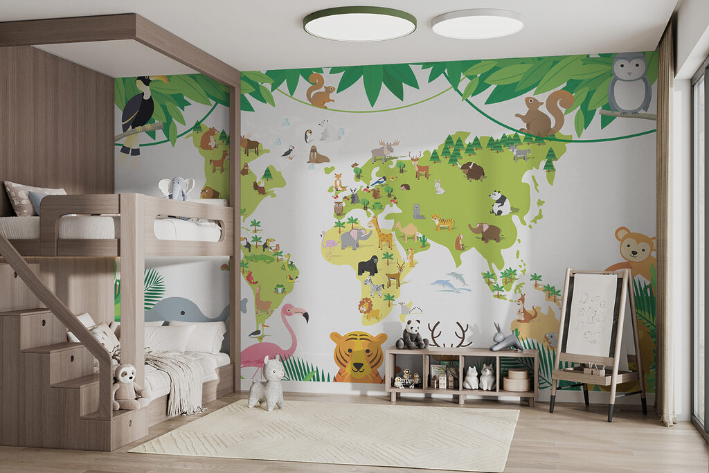 Animais rodeiam o globo — interior 2