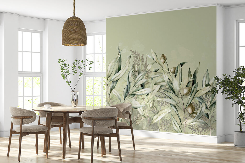 Folhas altas e botões — interior 1