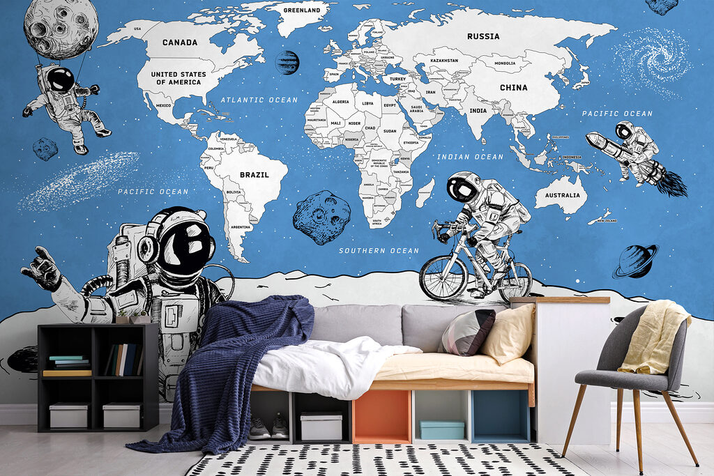 Astronautas e mapa-múndi — interior 3