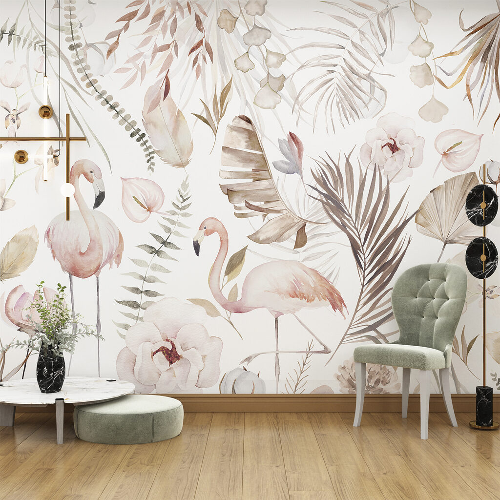 Flamingos entre flores — interior 3