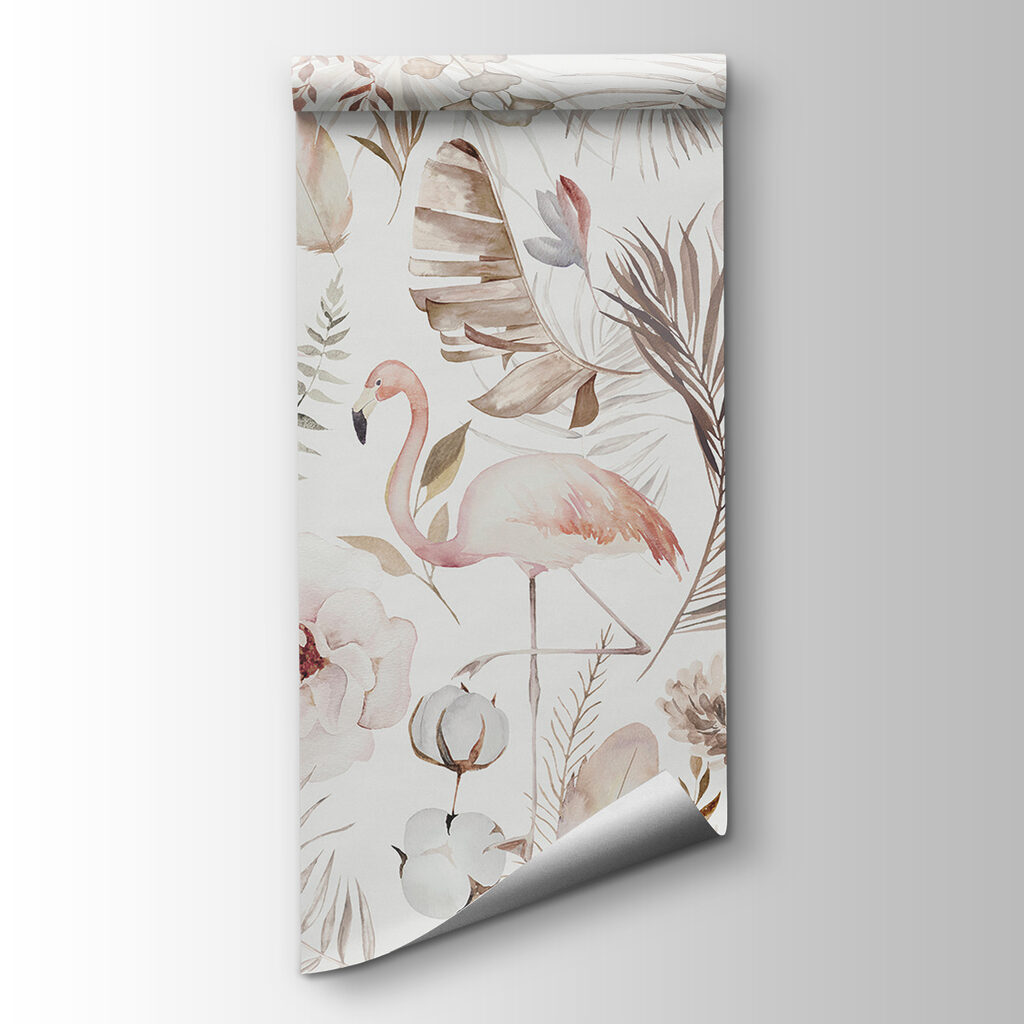 Flamingos entre flores — vista do produto