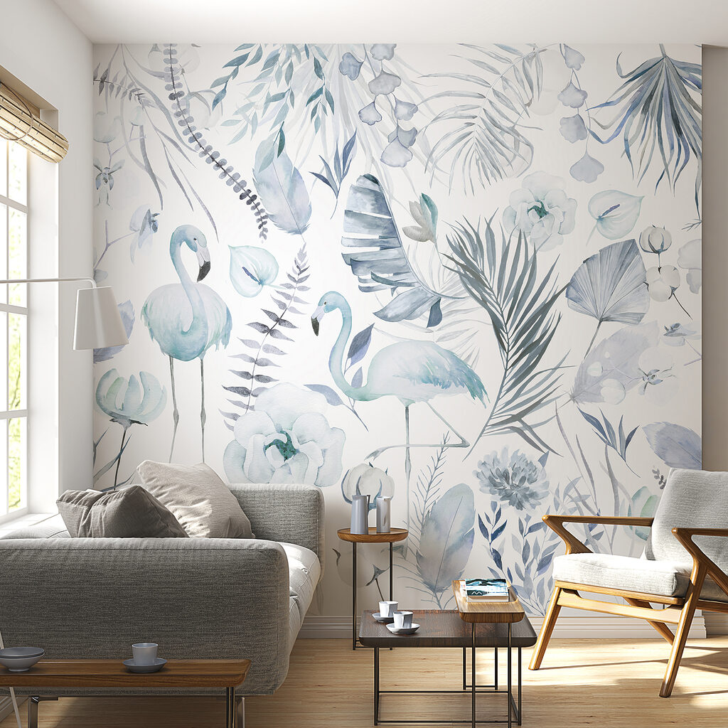 Flamingos entre flores — interior 2