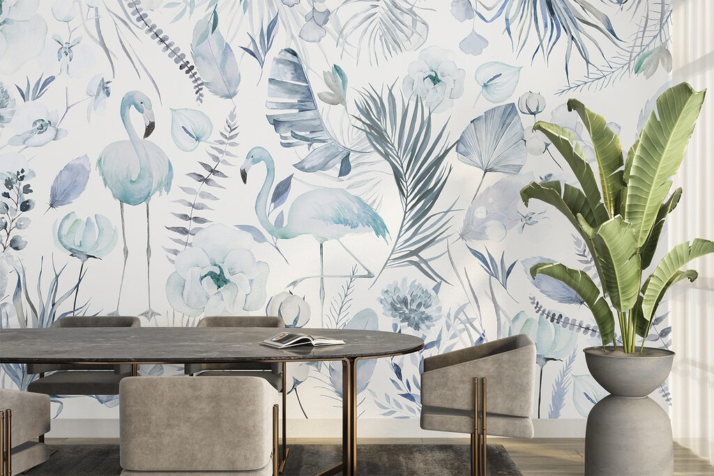 Flamingos entre flores — interior 3