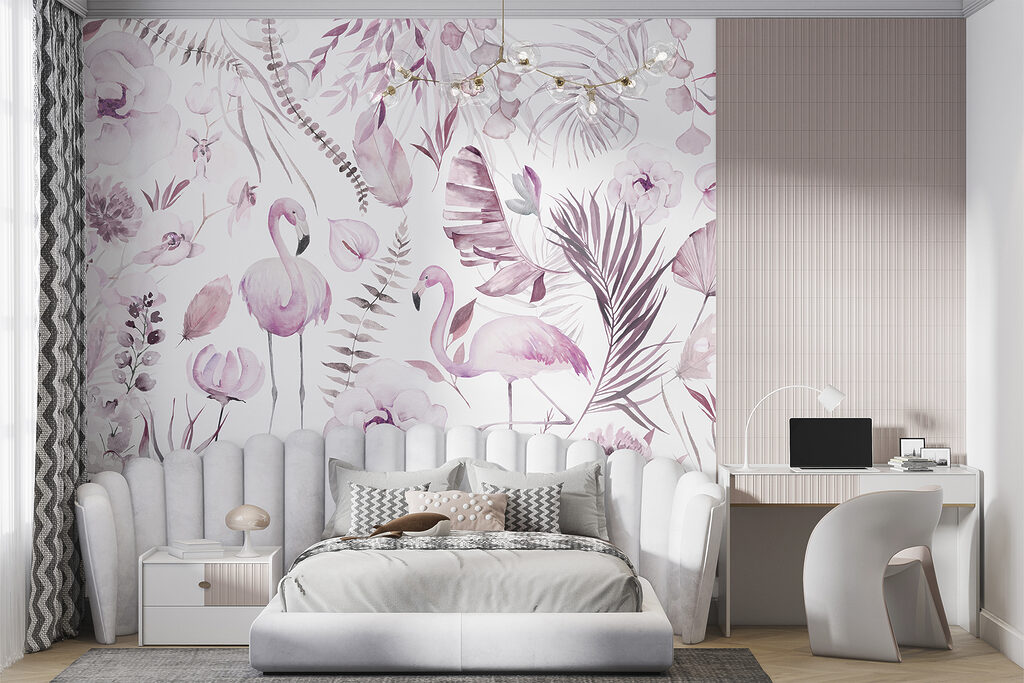 Flamingos entre flores — interior 2