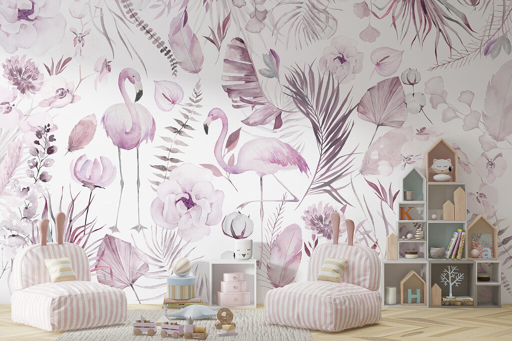 Flamingos entre flores — interior 3