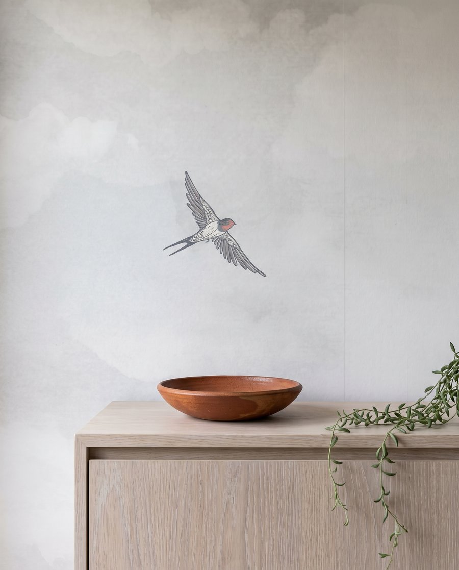 Aves entre nuvens — detalhe