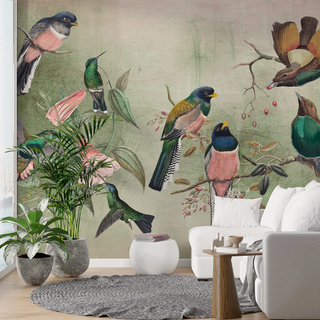 Aves coloridas em ramos — interior 4
