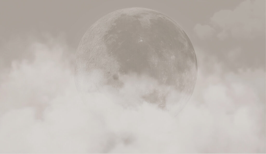 Lua atrás das nuvens — design completo