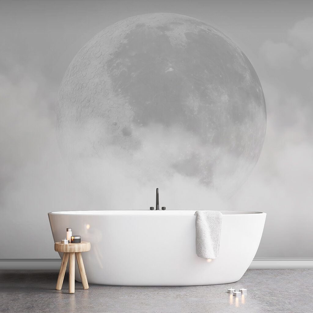 Lua atrás das nuvens num interior
