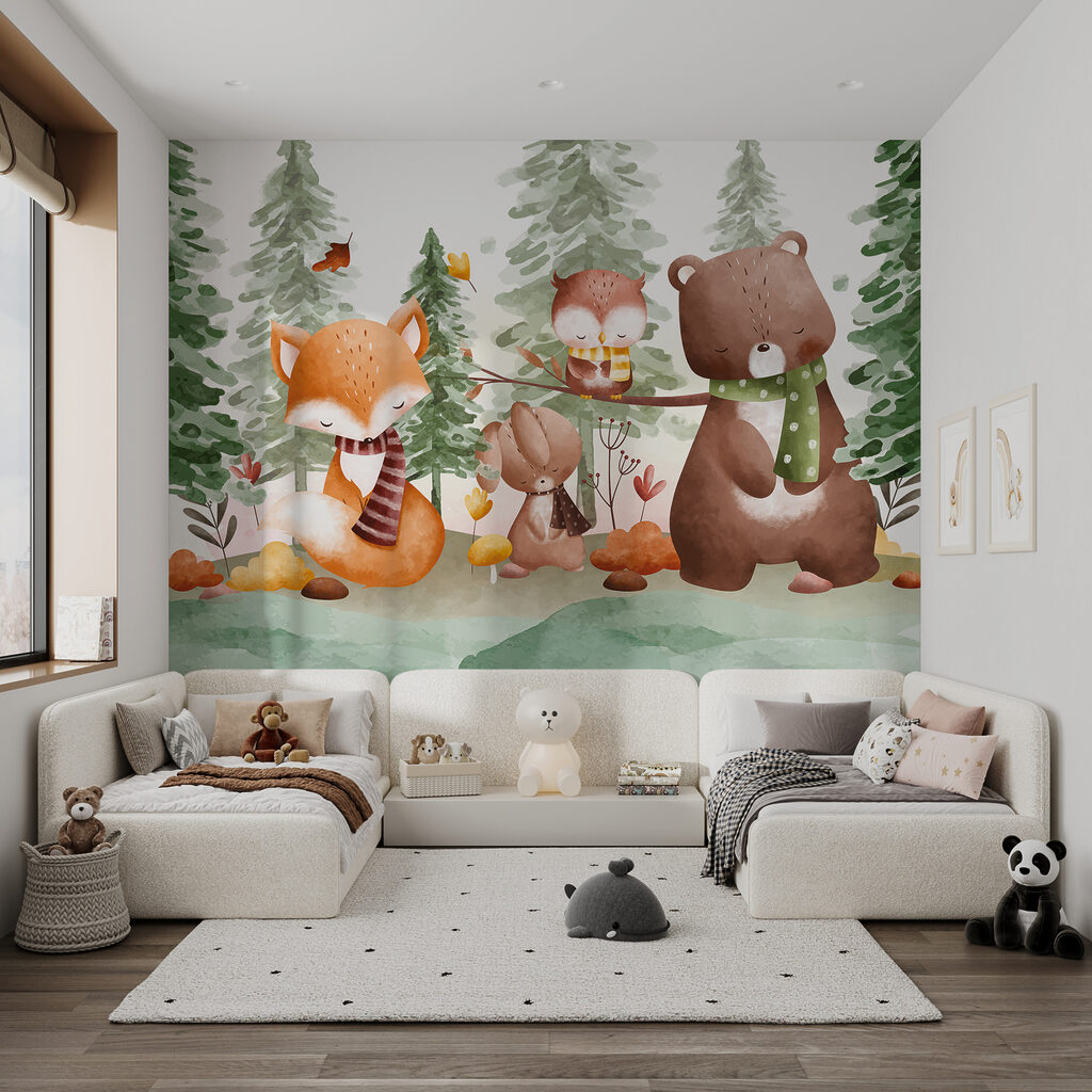 Animais junto aos pinheiros — interior 2