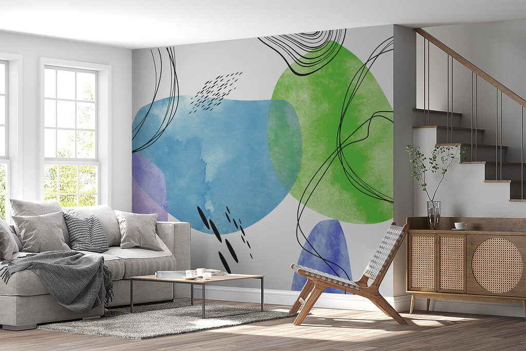 Manchas coloridas entre linhas — interior 1