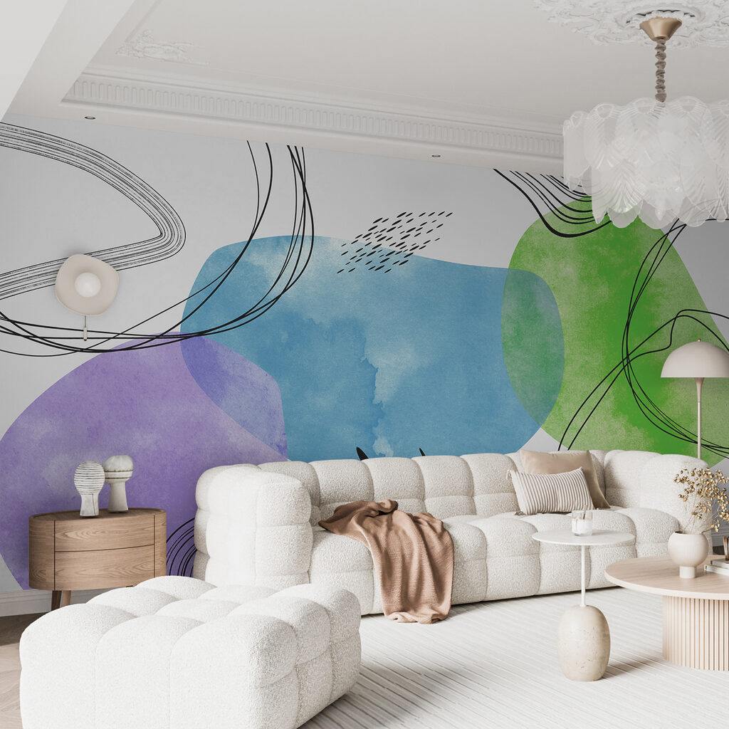 Manchas coloridas entre linhas — interior 2