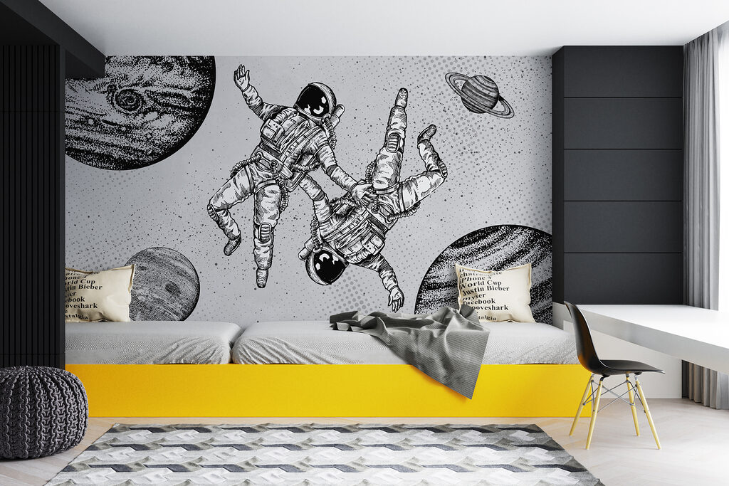 Dois astronautas entre planetas — interior 1