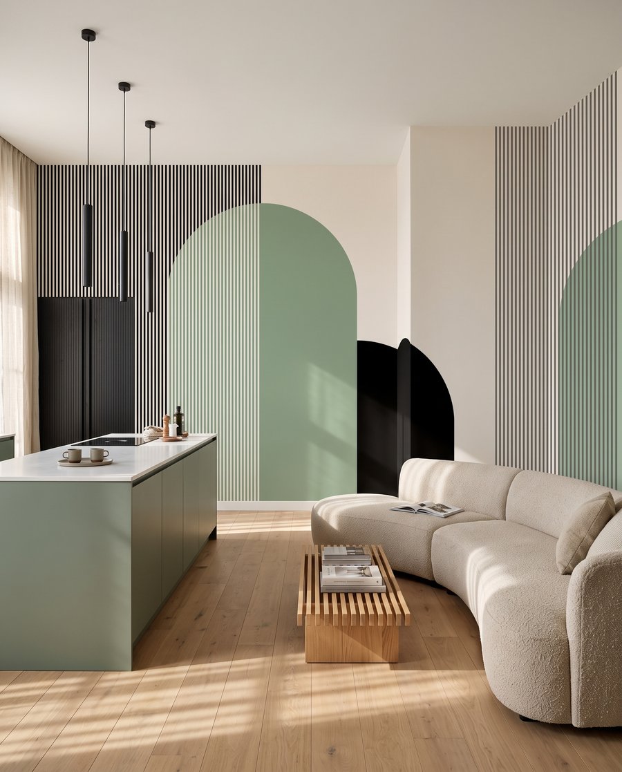 Arcos e riscas finas — interior 3