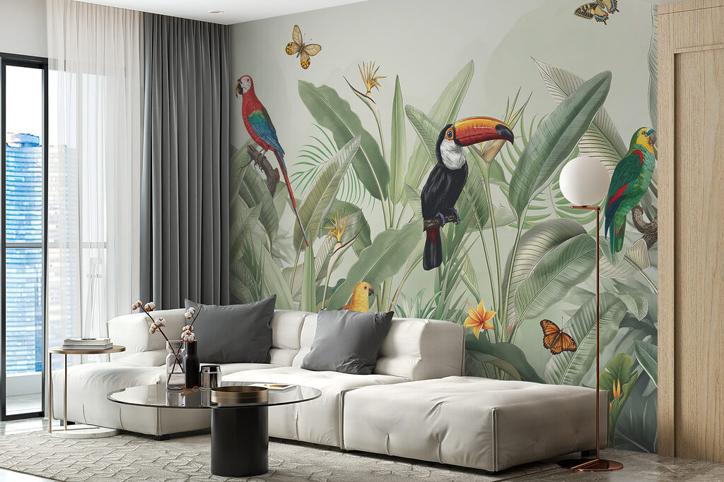 Tucano entre folhas verdes — interior 2