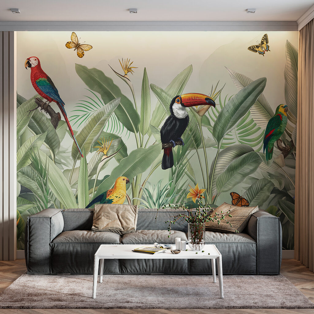 Tucano entre folhas verdes — interior 4