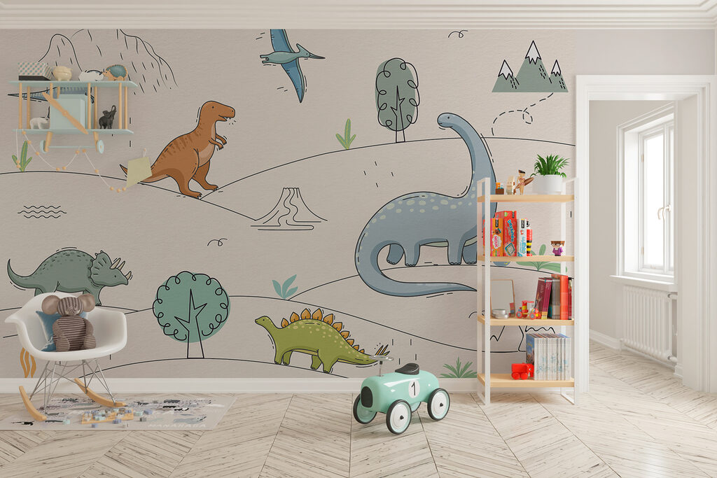 Dinossauros em contornos finos — interior 2