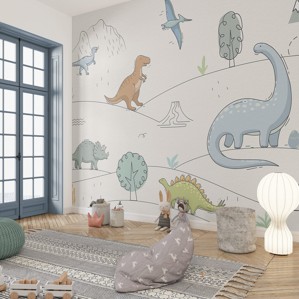 Dinossauros em contornos finos — interior 3