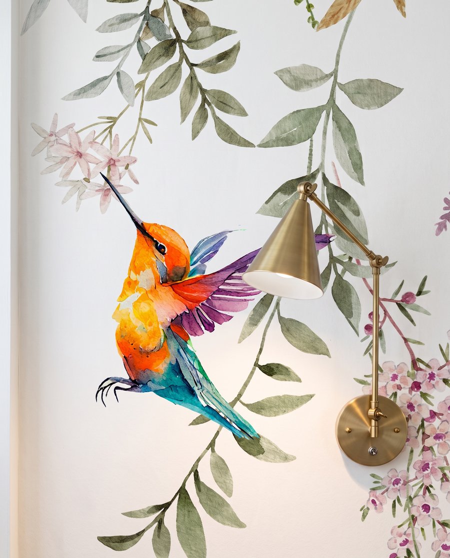 Colibris sob flores pendentes — interior 3