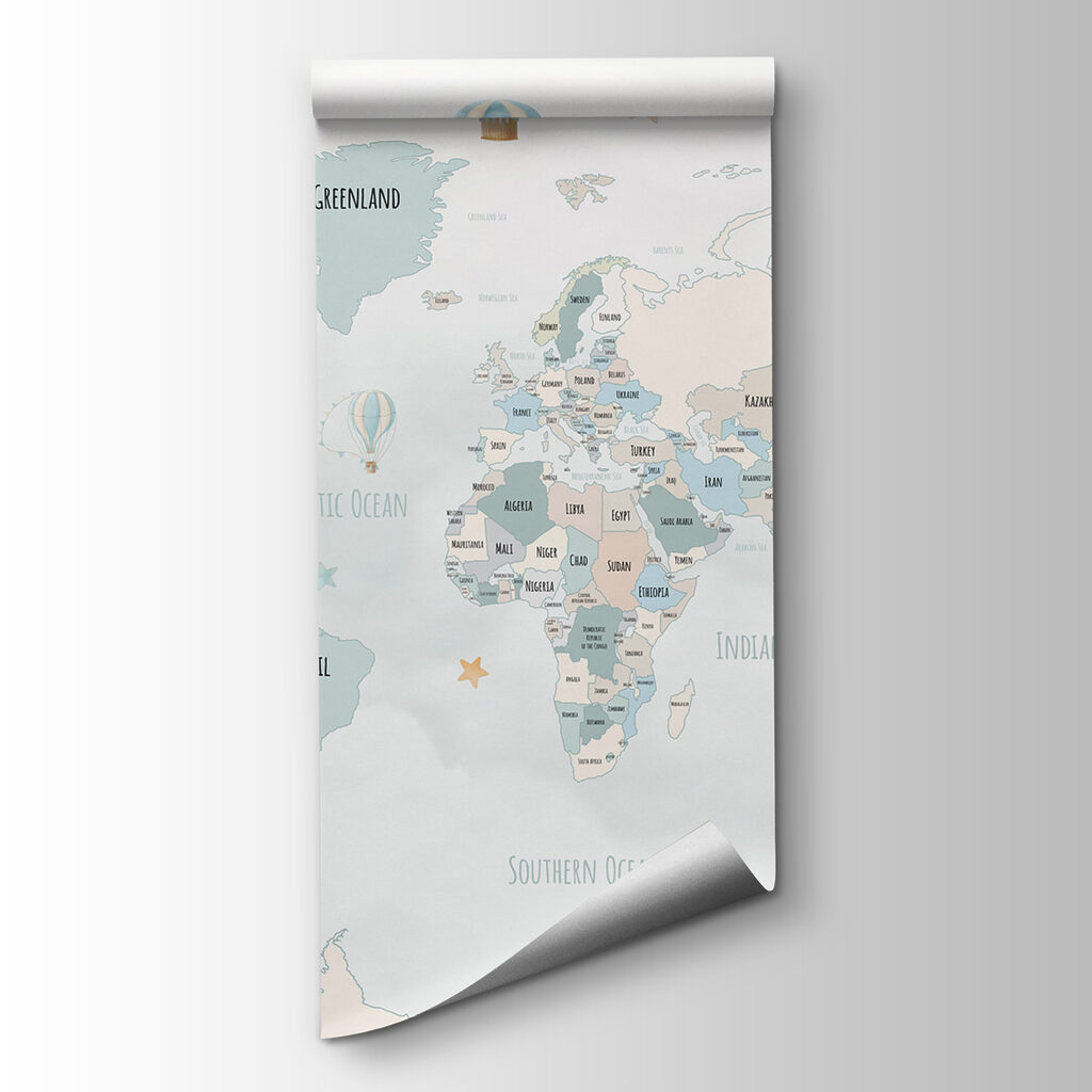 Mapa-mundo com baleias — vista do produto