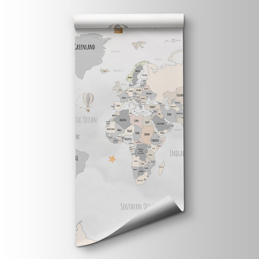 Mapa-mundo com baleias — vista do produto