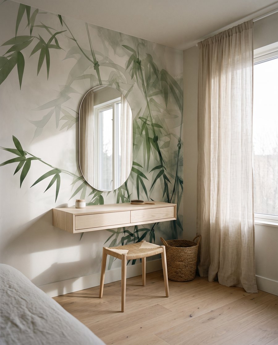 Bambu em fundo claro — interior 2