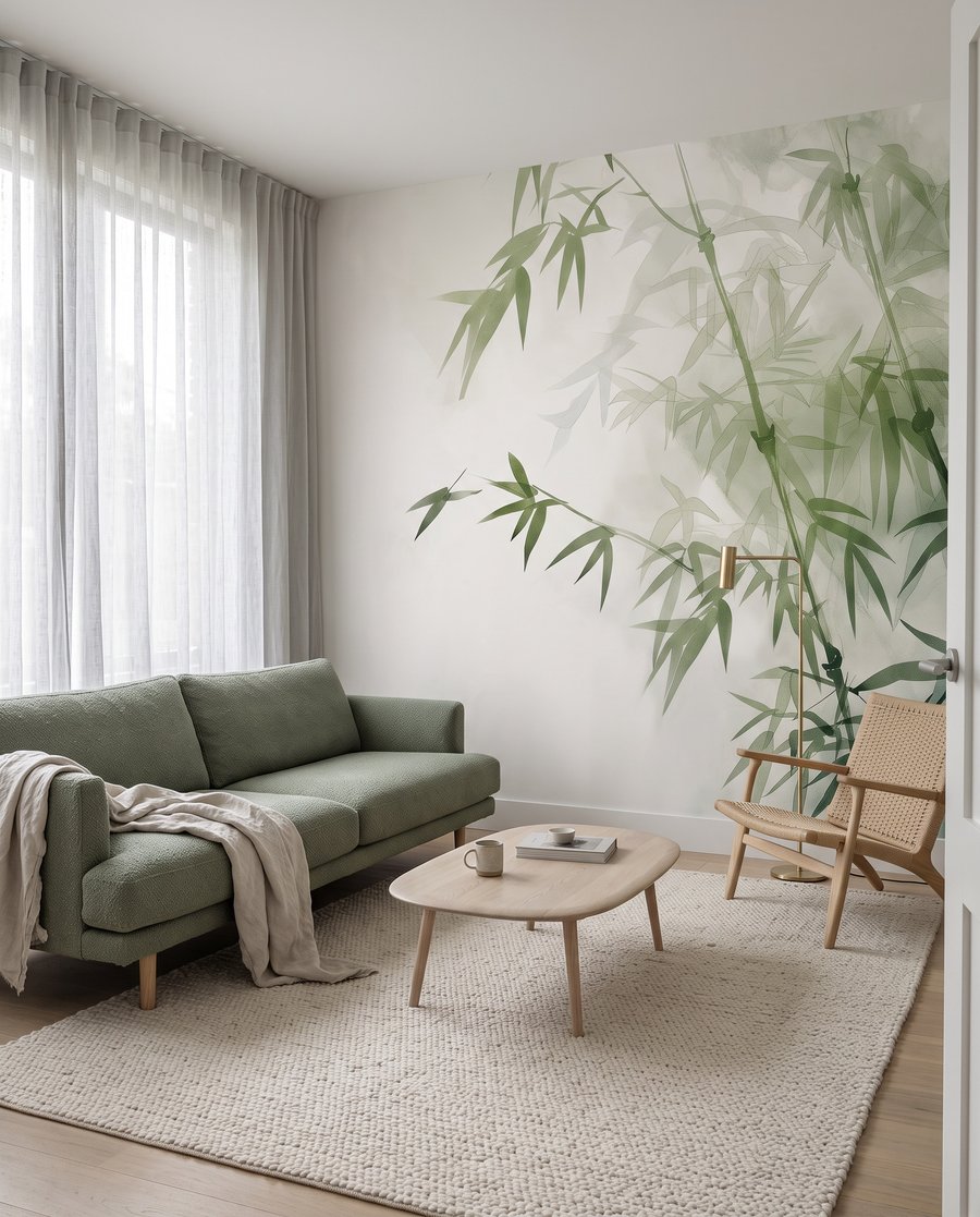 Bambu em fundo claro — interior 3