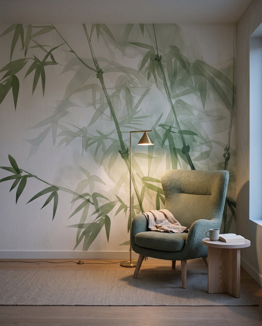 Bambu em fundo claro — interior 4