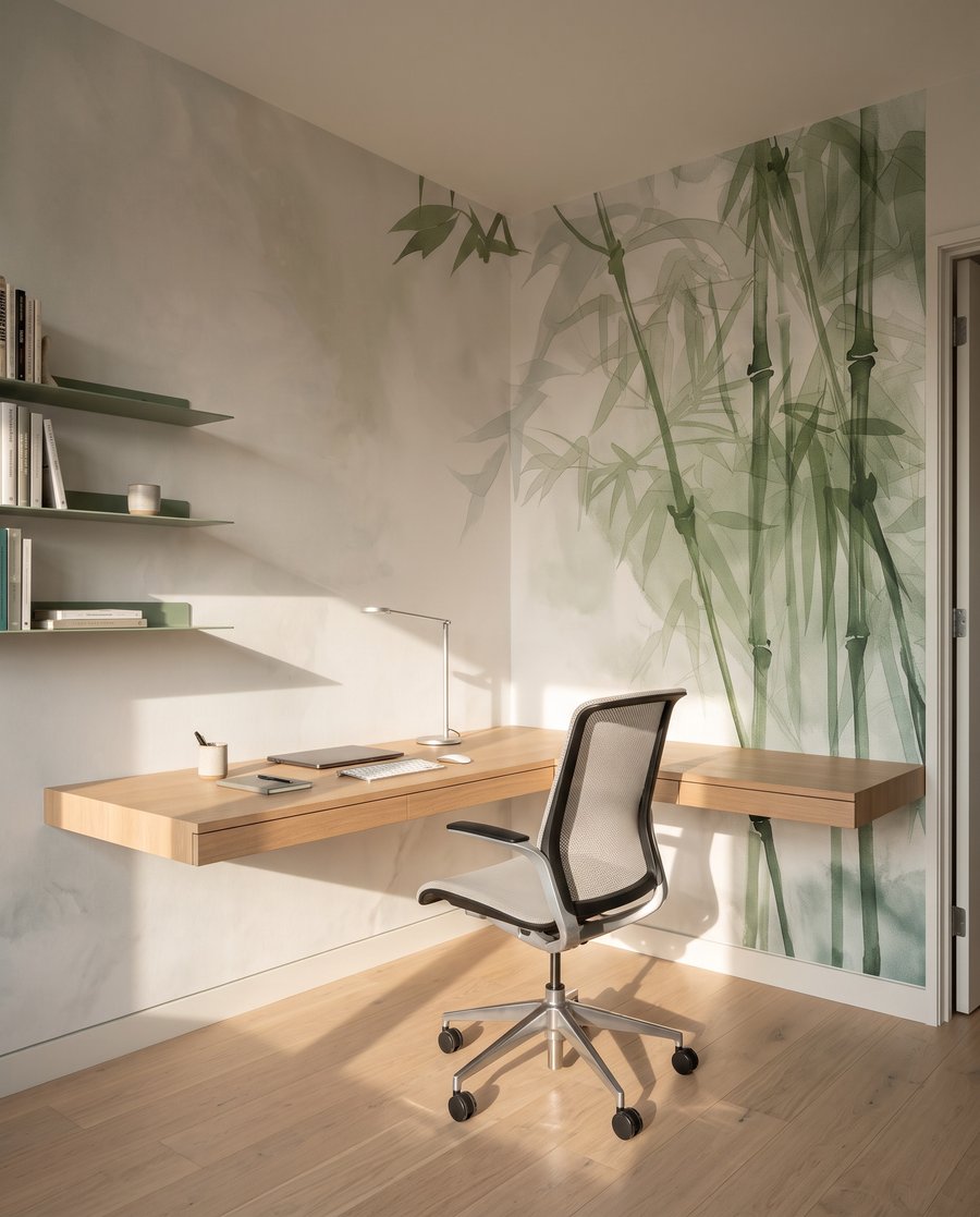 Bambu em fundo claro — interior 5
