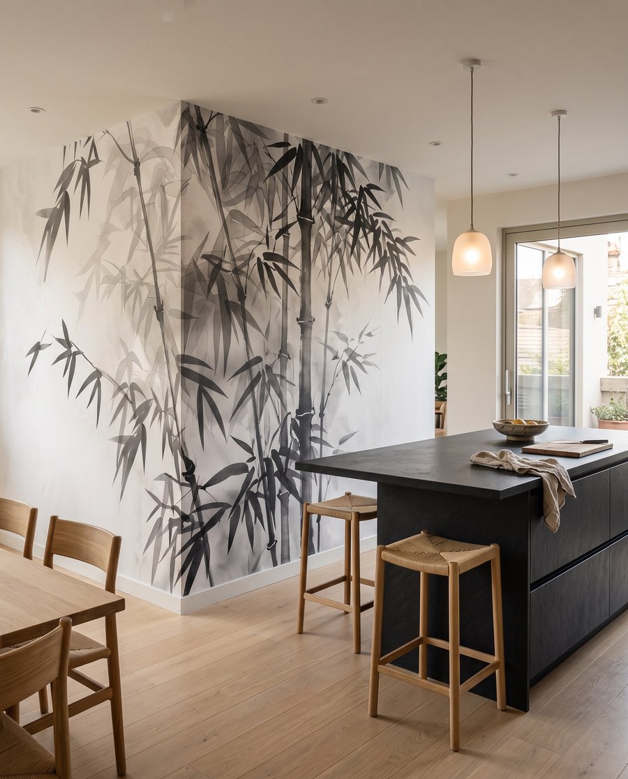 Bambu em fundo claro — interior 4