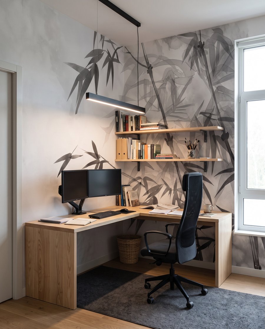 Bambu em fundo claro — interior 5