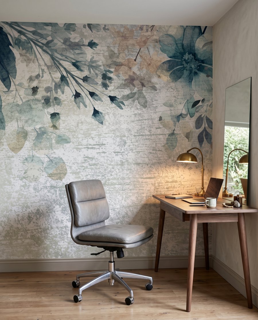 Flores azuis sobre patina — interior 8