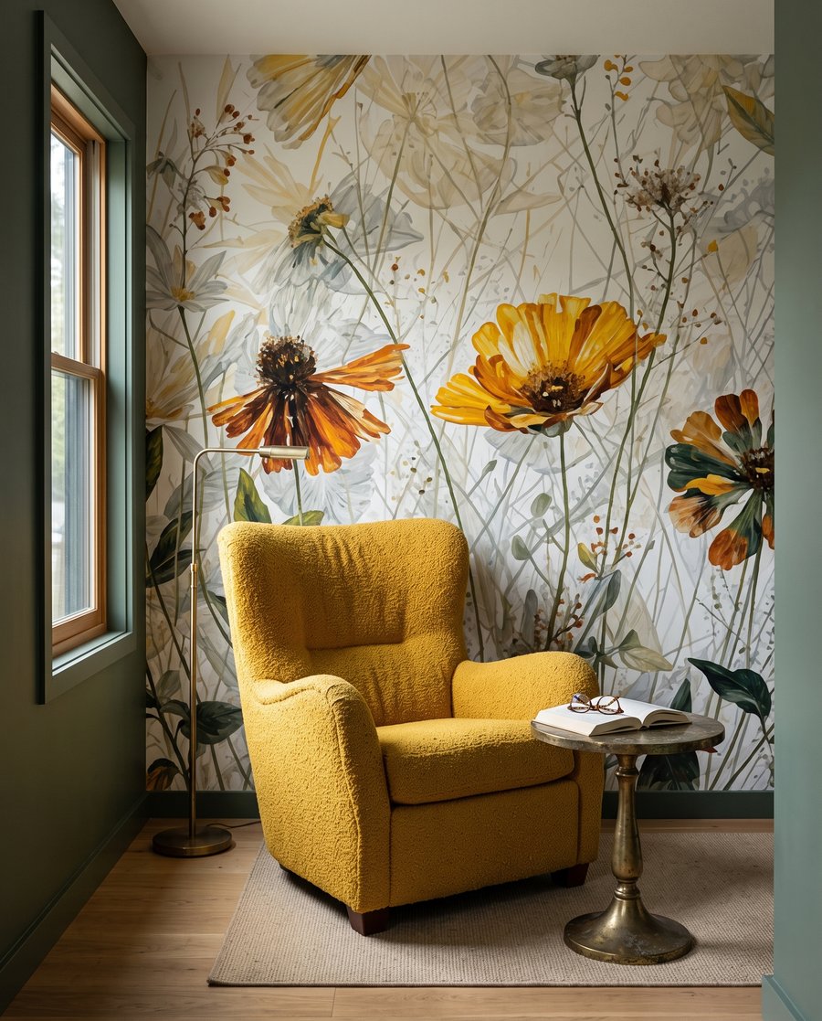 Flores amarelas à luz — interior 4