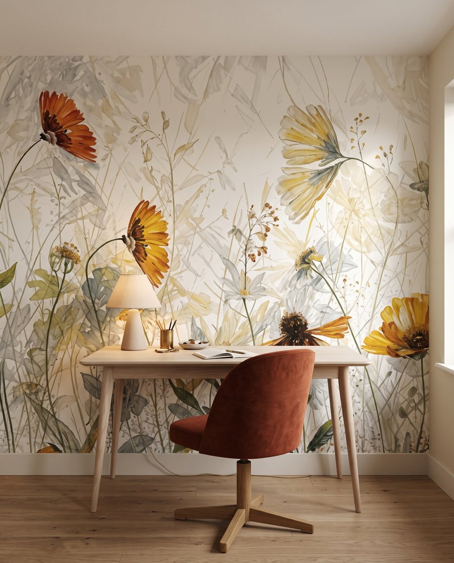 Flores amarelas à luz — interior 8