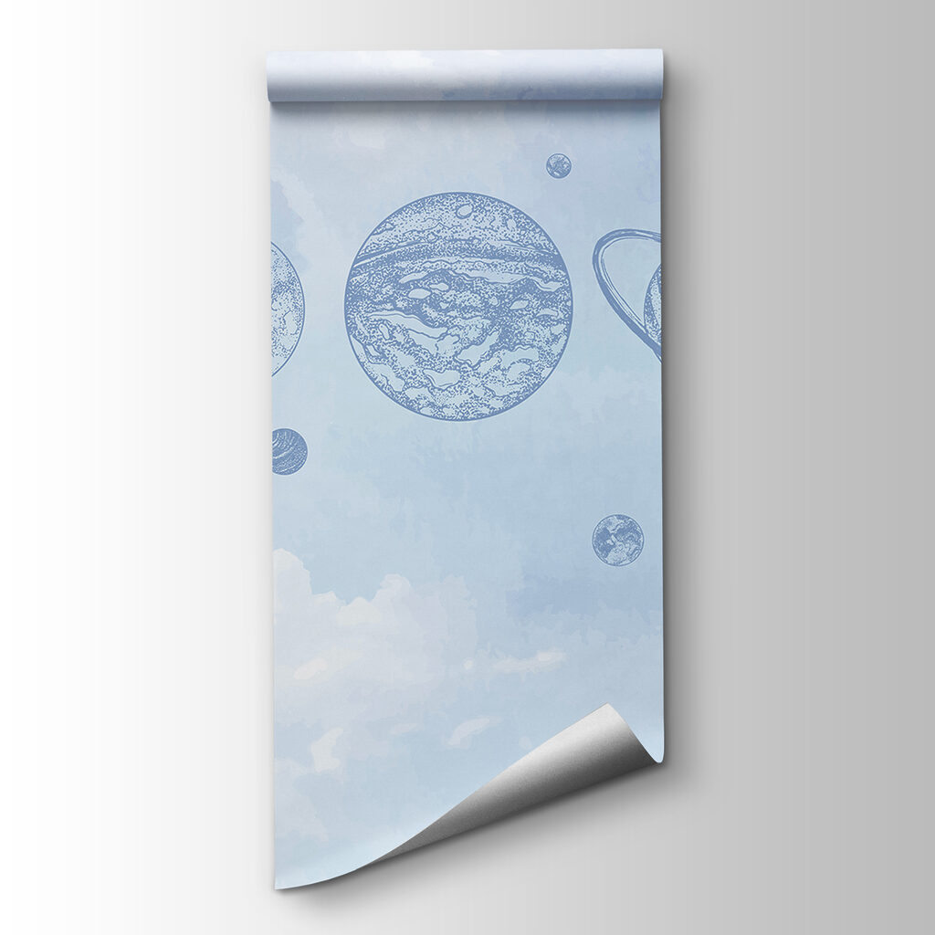Planetas sobre nuvens azuis — vista do produto