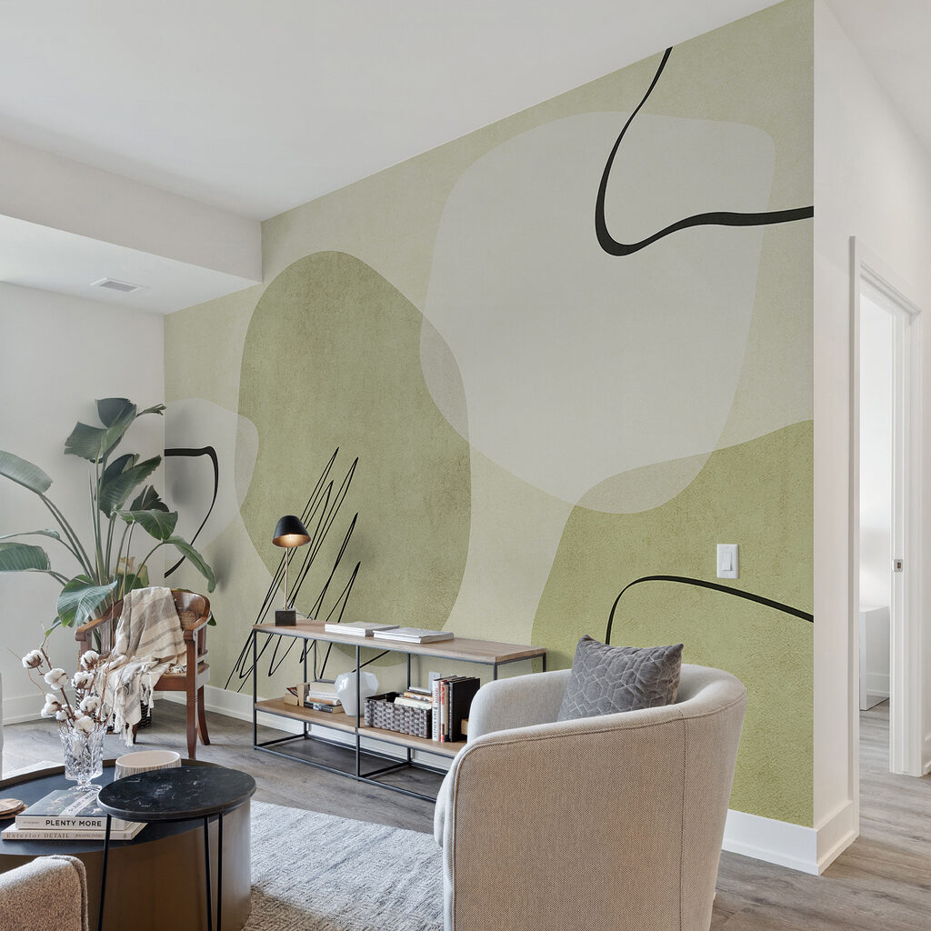 Formas com rabiscos pretos — interior 1