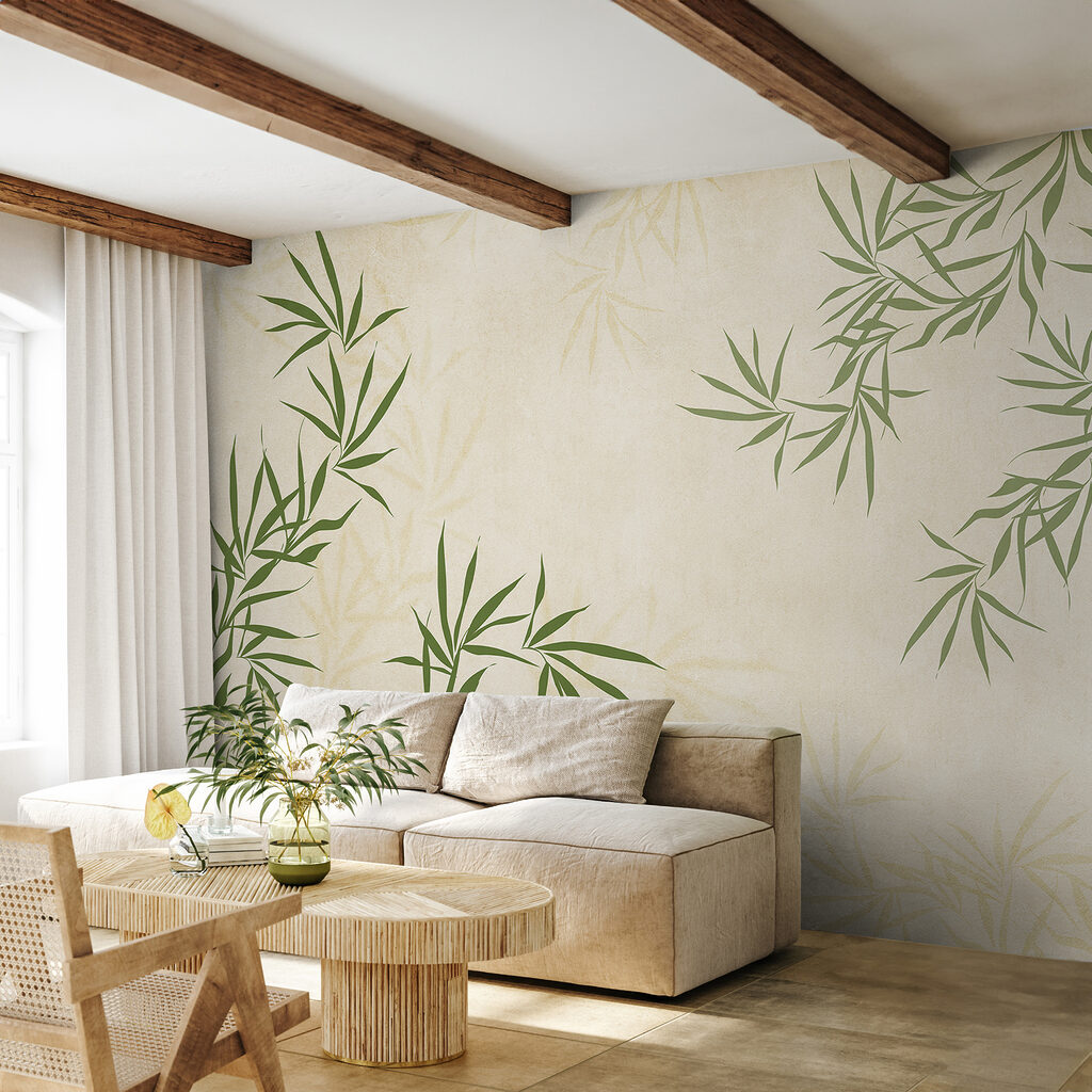Bambu em moldura num interior
