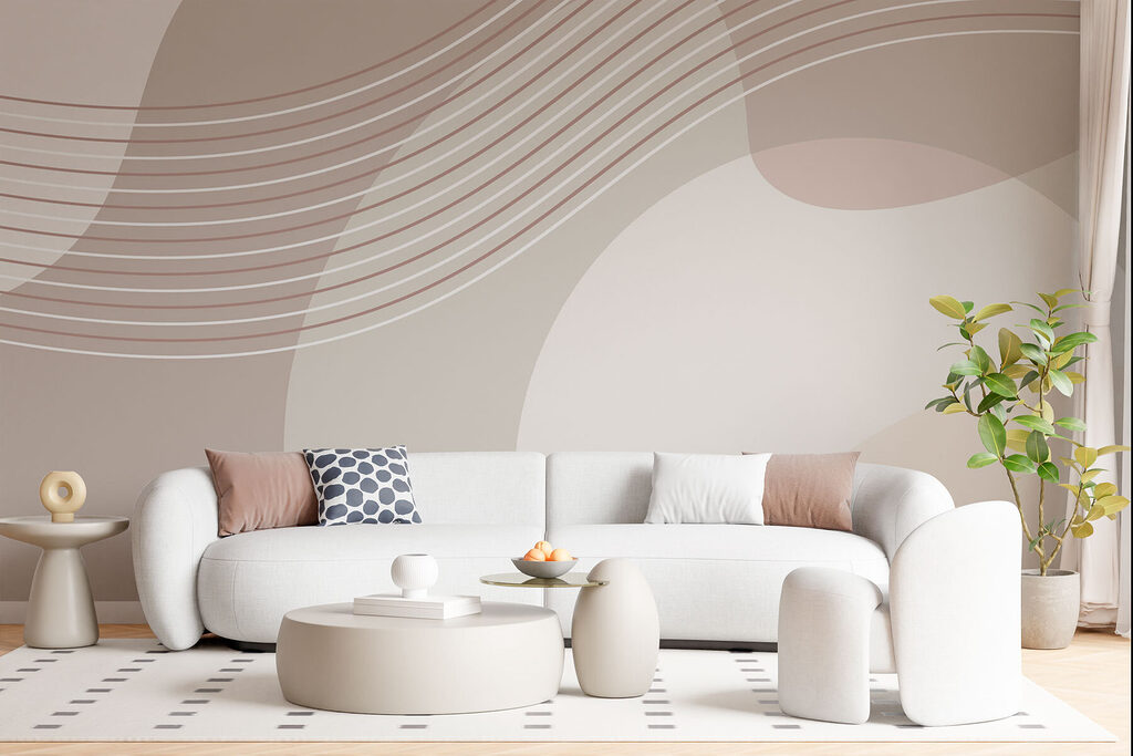 Linhas onduladas sobre formas — interior 1