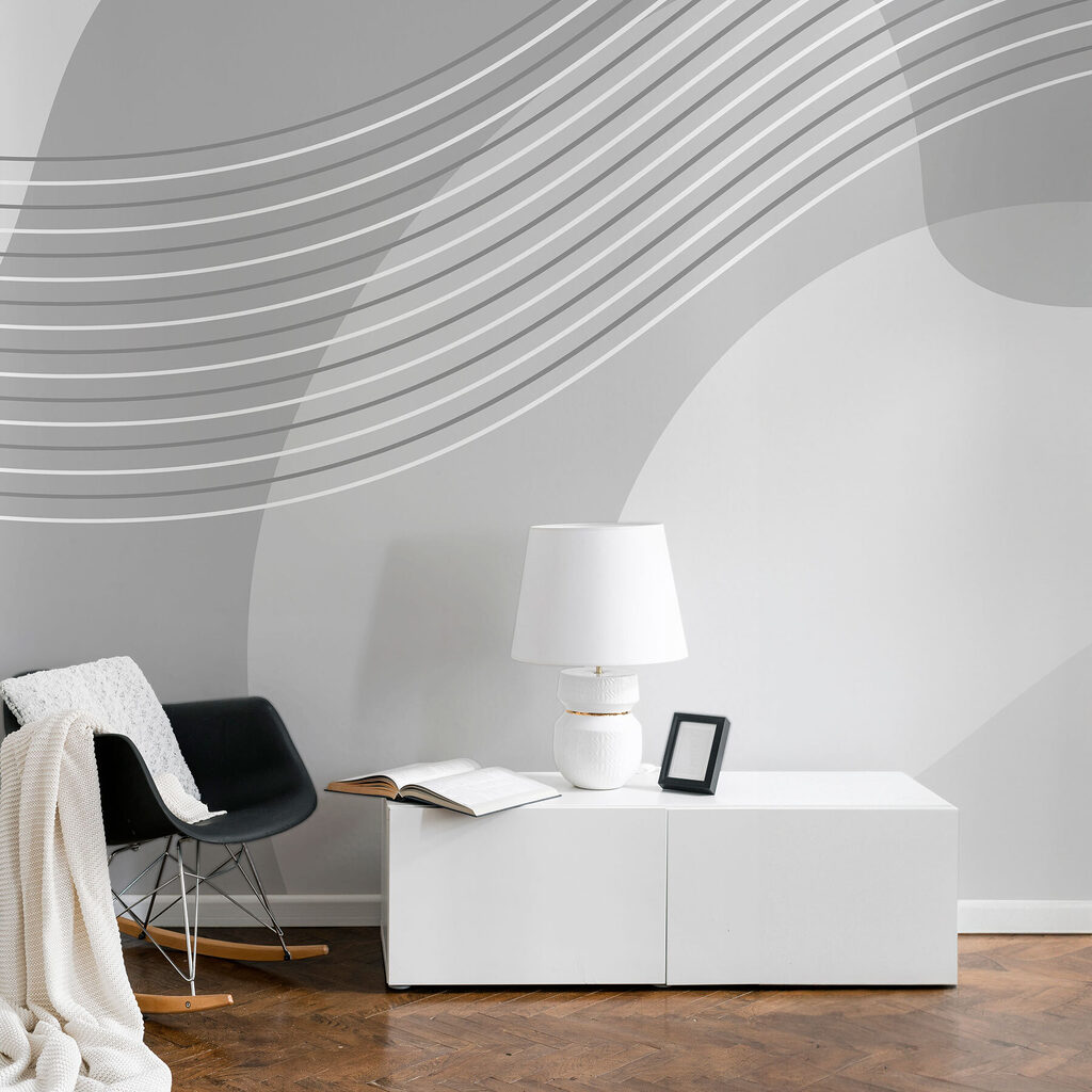 Linhas onduladas sobre formas — interior 1