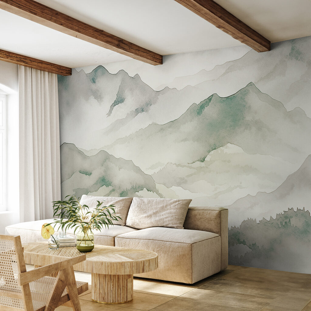 Topos verdes na bruma — interior 1