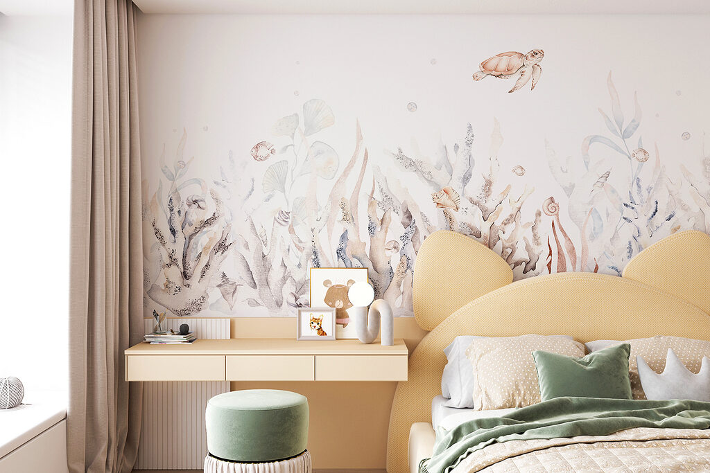 Tartaruga sobre jardim marinho — interior 3