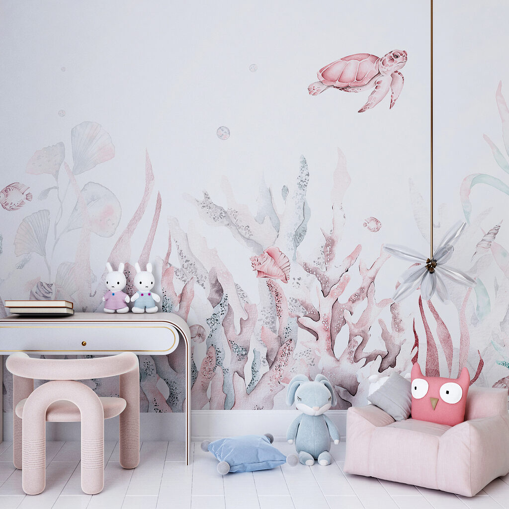 Tartaruga sobre jardim marinho — interior 2