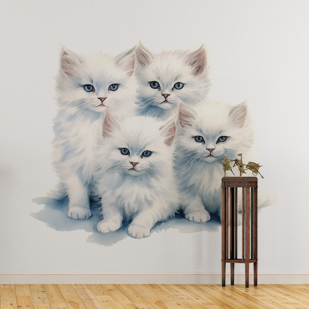 Gatinhos brancos juntos — interior 1