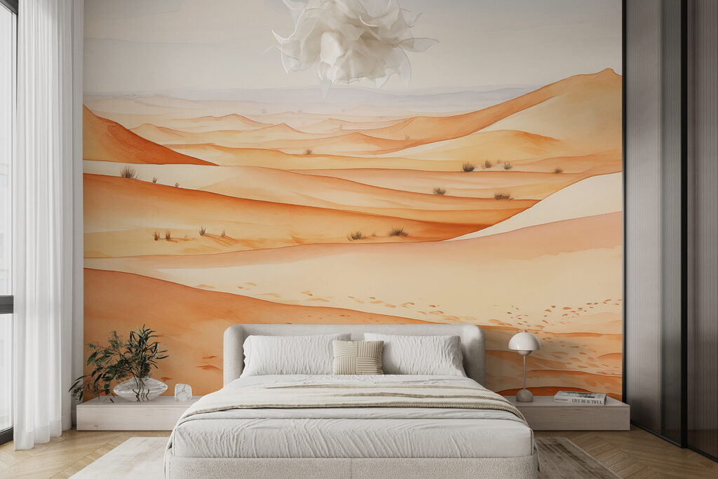 Dunas em tons quentes num interior