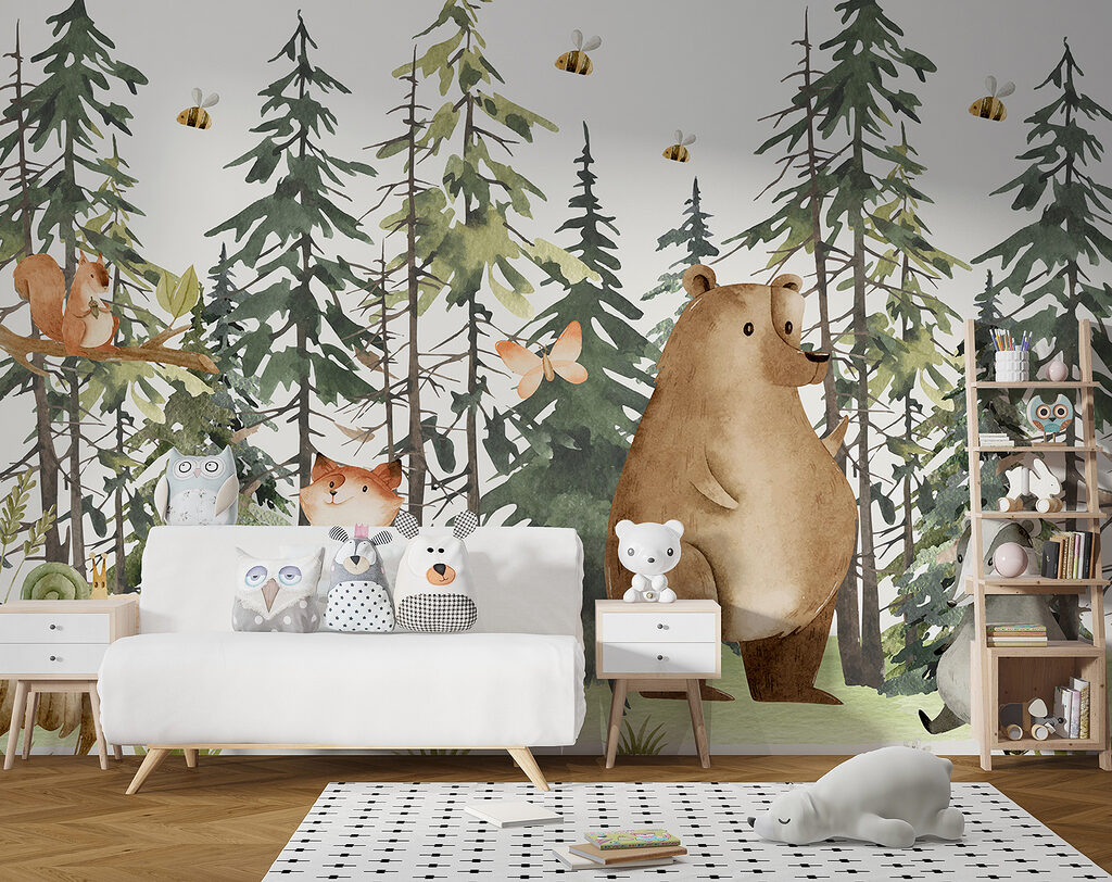 Um urso entre pinheiros — interior 3